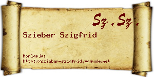 Szieber Szigfrid névjegykártya